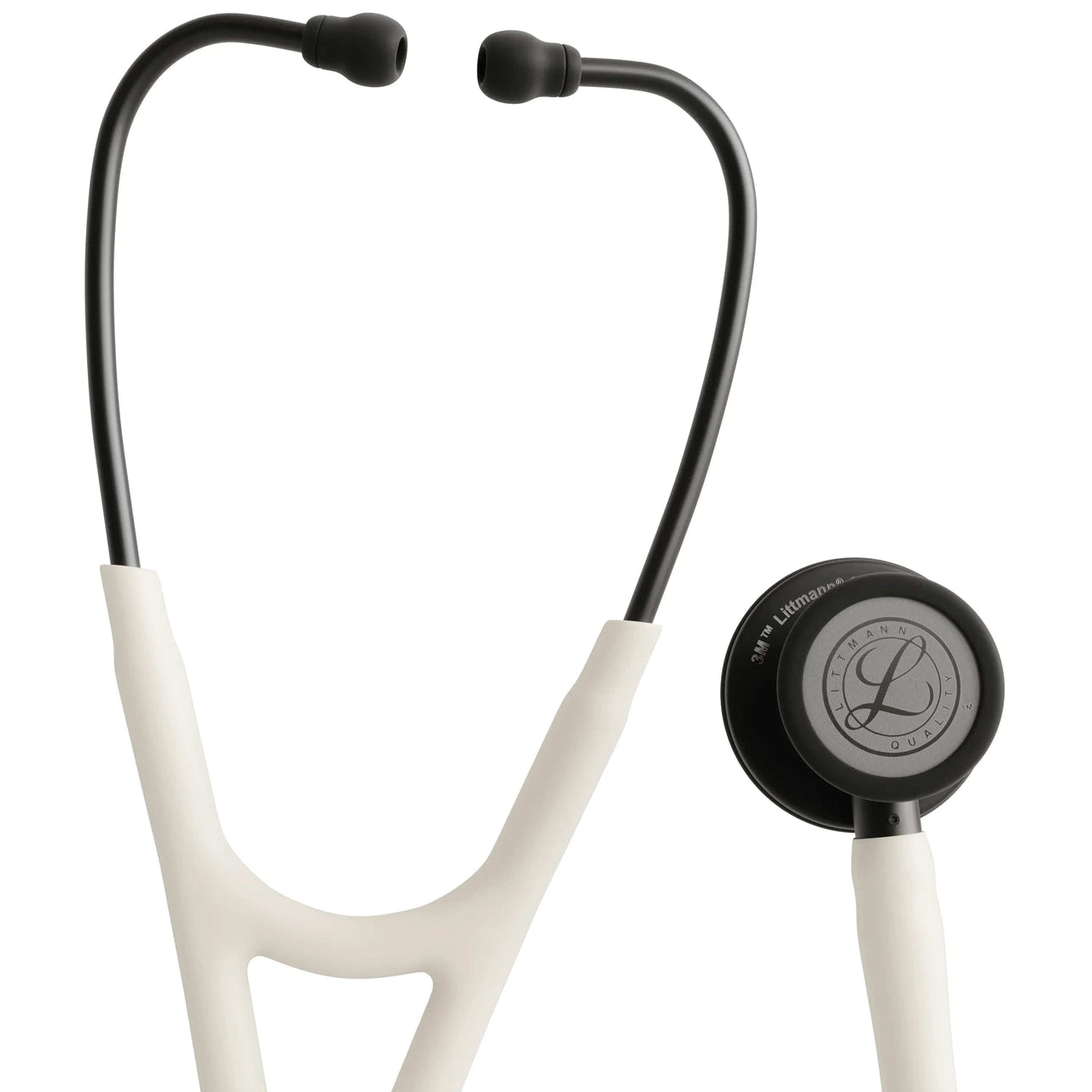 Paramedic Shop Solventum Stethoscopes NEW Alabaster Satin Tube w/- Black Matte-Finish Chestpiece NEW Littmann® Cardiology IV Satin Stethoscope